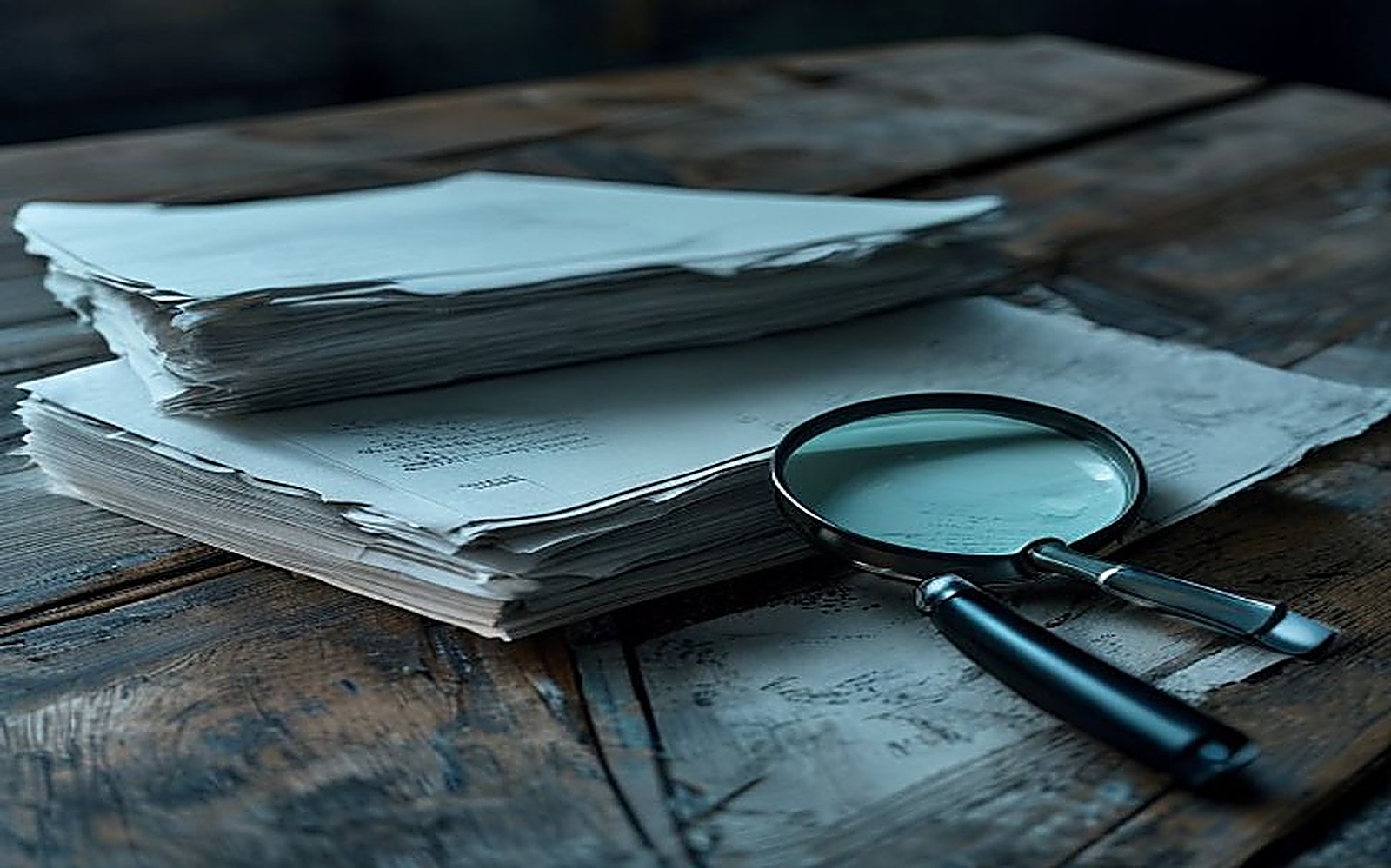 Documentos técnicos previdenciários (PPP e LTCAT) e uma lupa sobre mesa gelada, análise da prova do tempo especial pelo frio