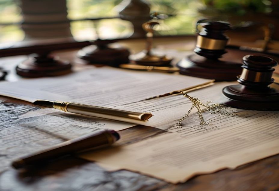 Petição inicial trabalhista sobre a mesa com um carimbo de emenda e um relógio ao lado, símbolo do prazo para corrigir o pedido antes da extinção do processo